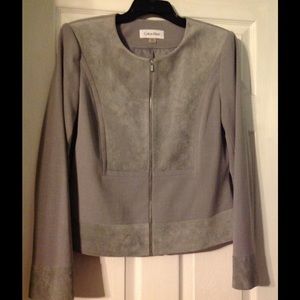 CALVIN KLEIN Gray Suede Jacket