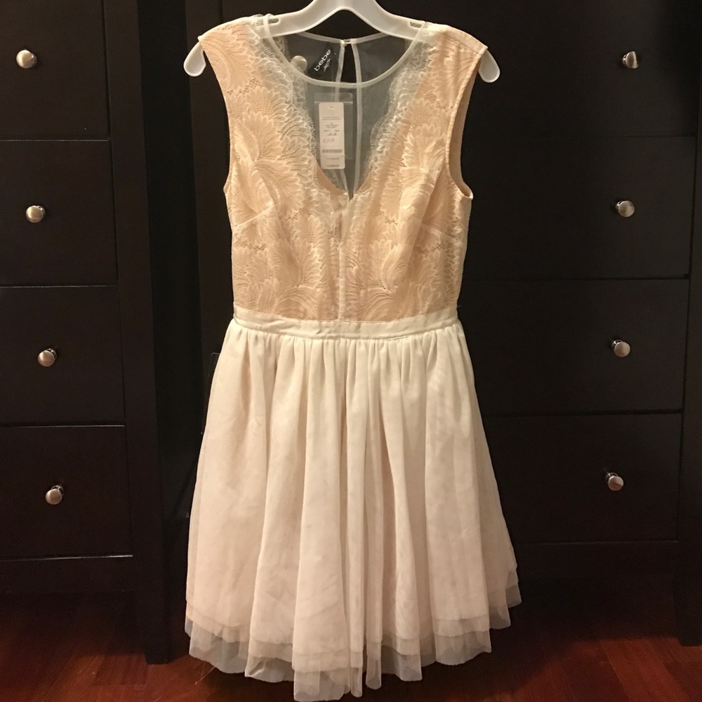 Bebe Flare Puff Skirt Dress