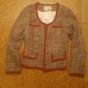 Sold - Tweed Blazer with dark red trim