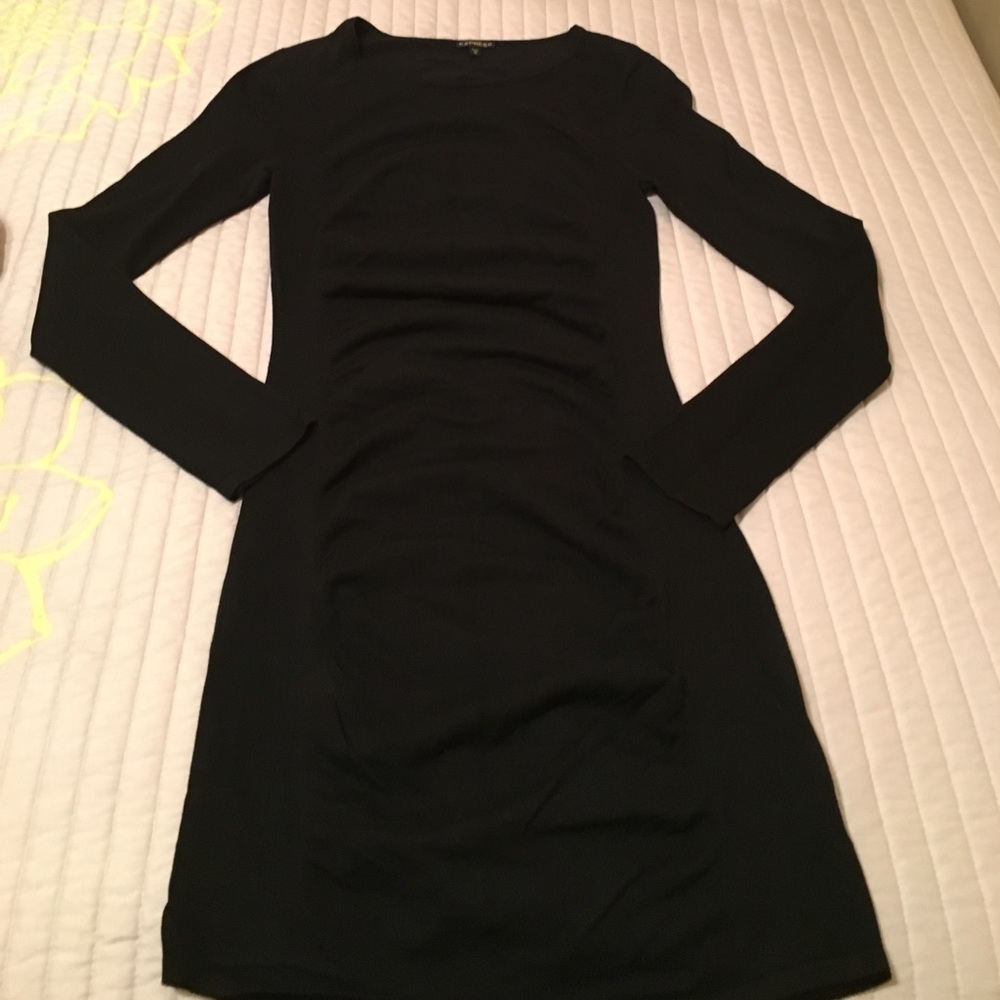 Black body-con sweater dress
