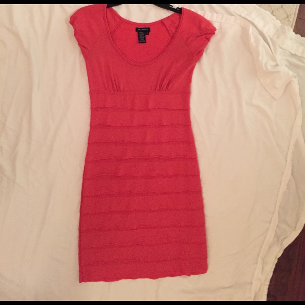 Fitted coral dress