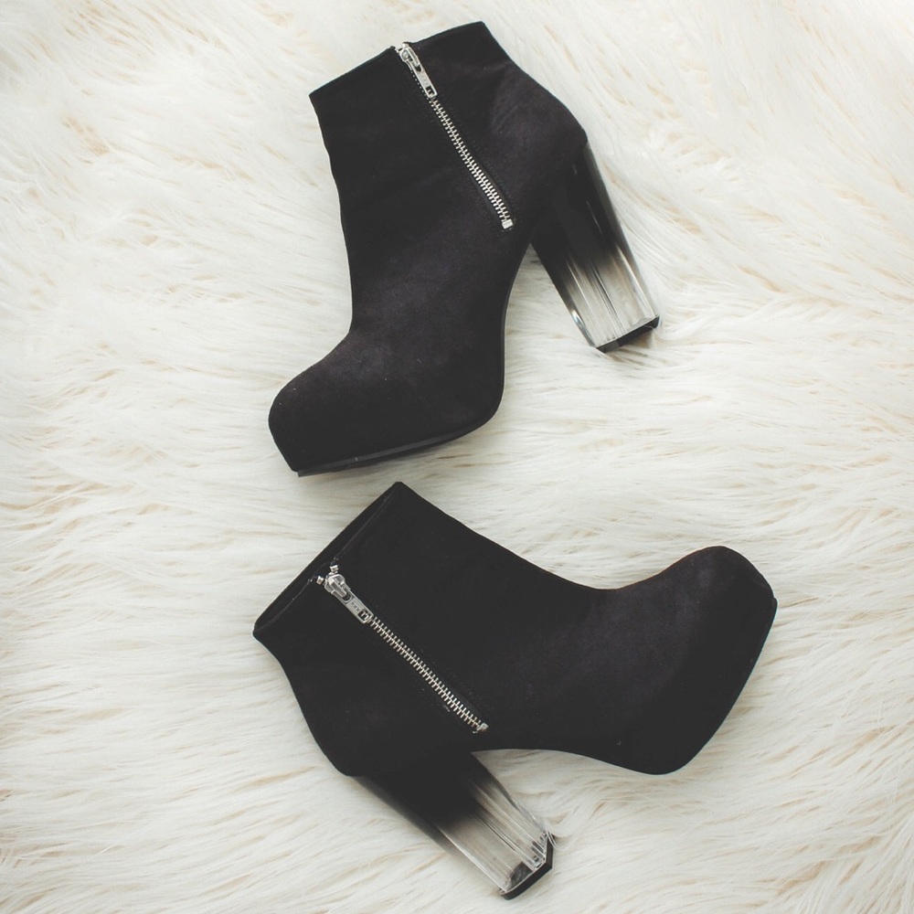 H&M chunky platform black ombré boots