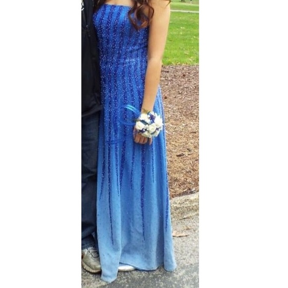 Blue sequin prom dress - Picture 2 of 5
