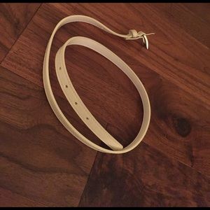 White leather belt