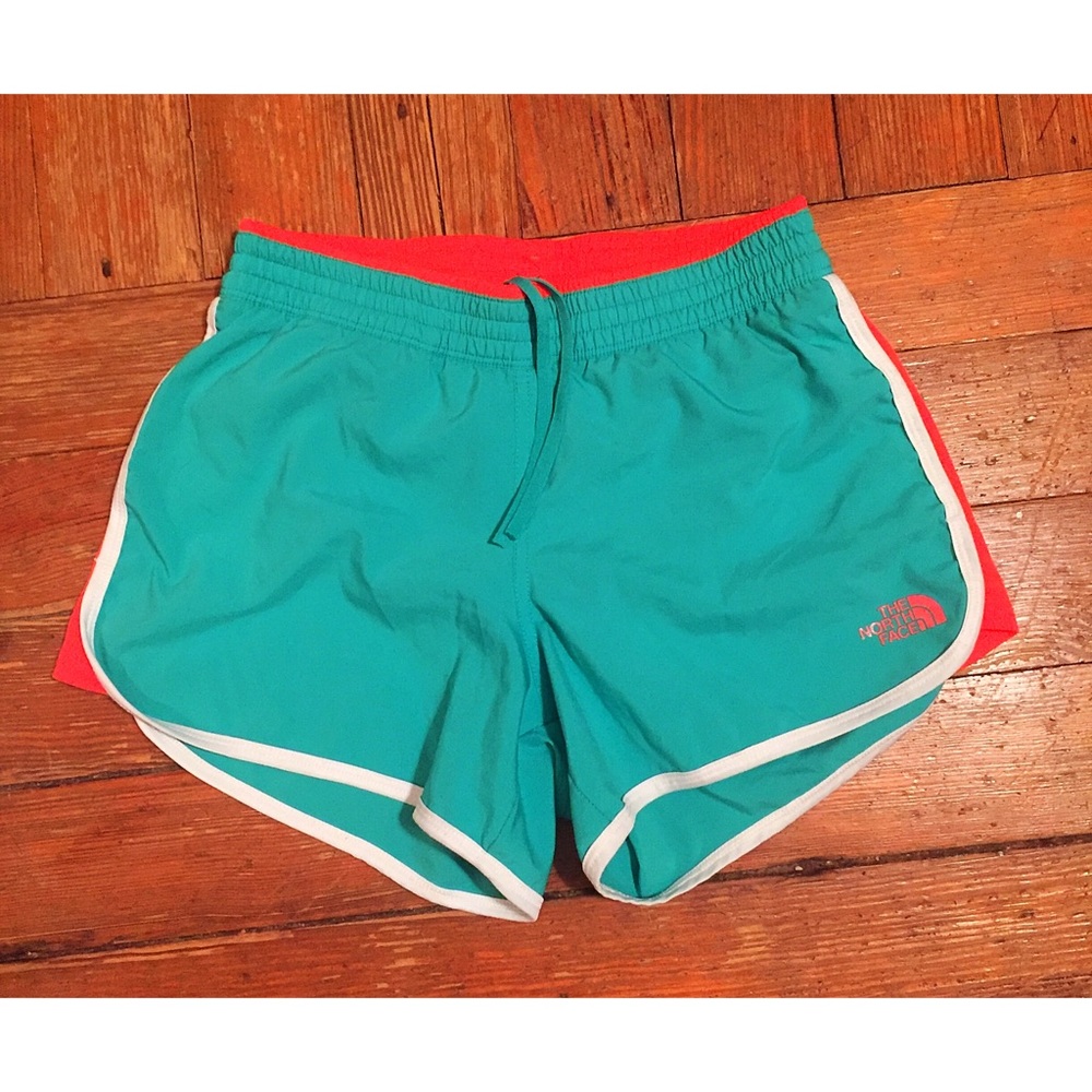North Face Teal and Orange Shorts