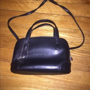 Coach satchel black leather small