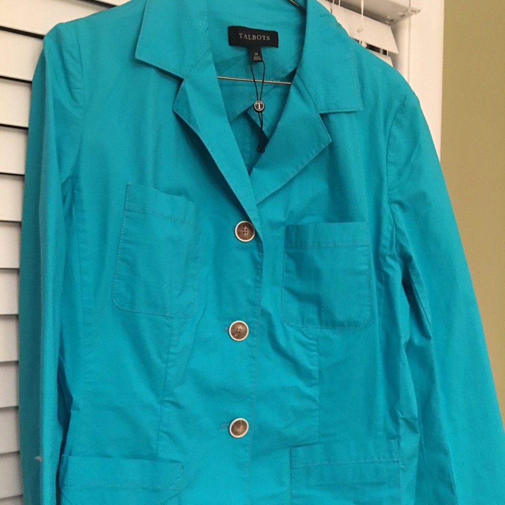 Talbots Turquoise Cotten Blazer
