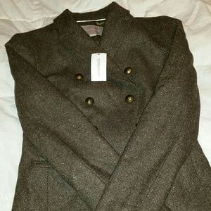 Banana republic Womens Olive Double breasted wool