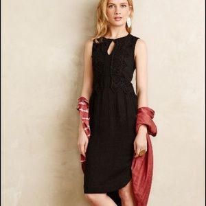 Anthro Gypsy high-low black crochet dress