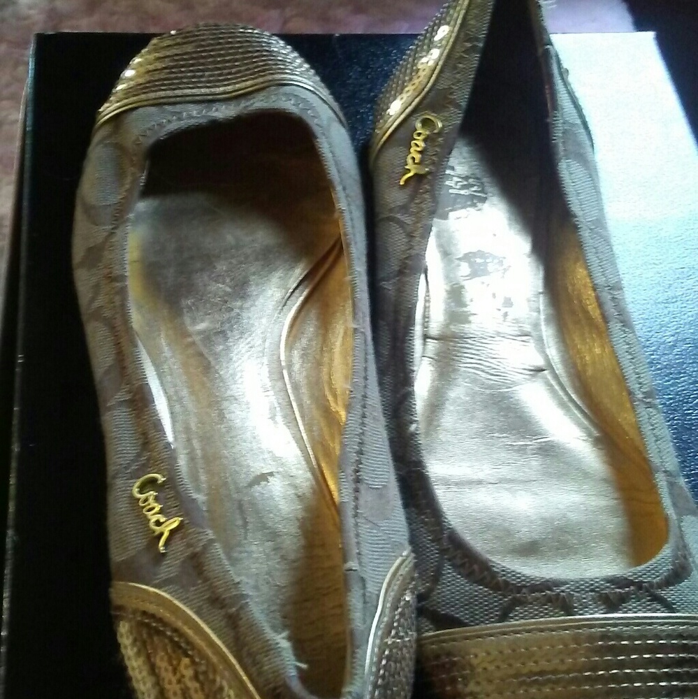 Authentic Coach Sequined Flats