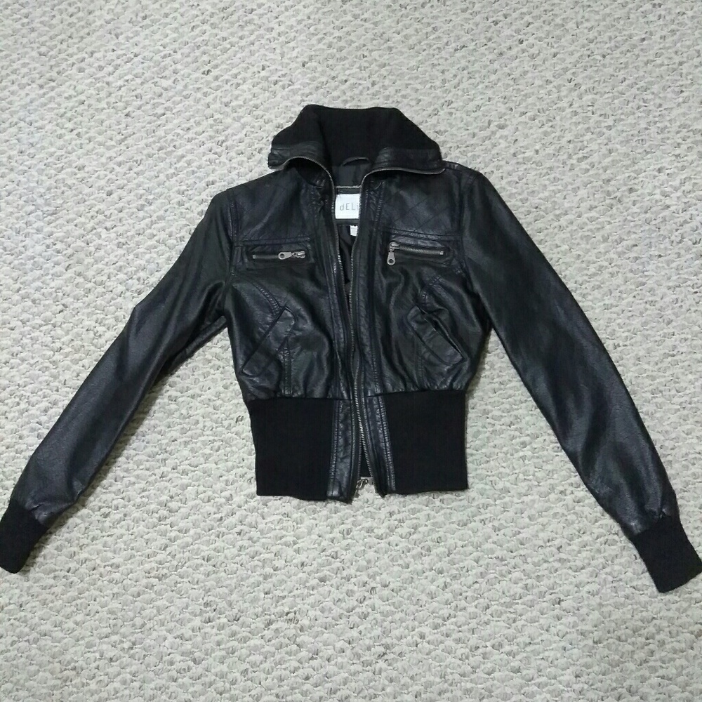 Black leather jacket