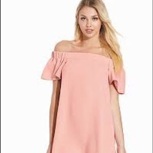 TOPSHOP petite off the shoulder mini dress size 6