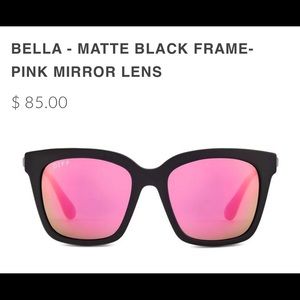 Diff Eyewear "Bella" Frames w/ Pink Mirror Lenses