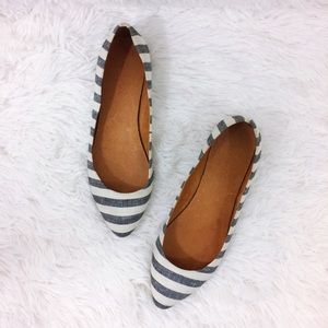 Madewell Shoes - MADEWELL blue+cream porch stripe skimmer flats Madewell Shoes - MADEWELL blue+cream porch stripe skimmer flats