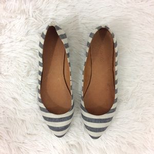 Madewell Shoes - MADEWELL blue+cream porch stripe skimmer flats Madewell Shoes - MADEWELL blue+cream porch stripe skimmer flats