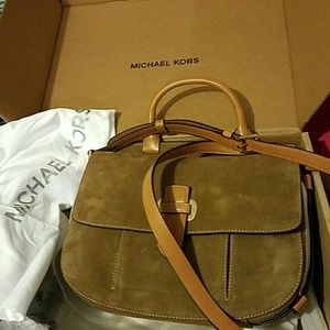 MK Romy large suede crossbody