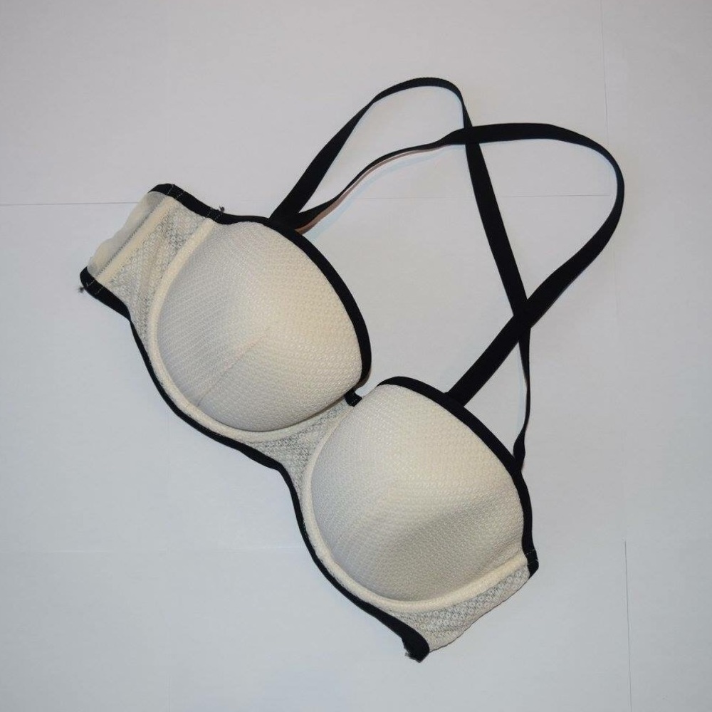 Cream & black bra