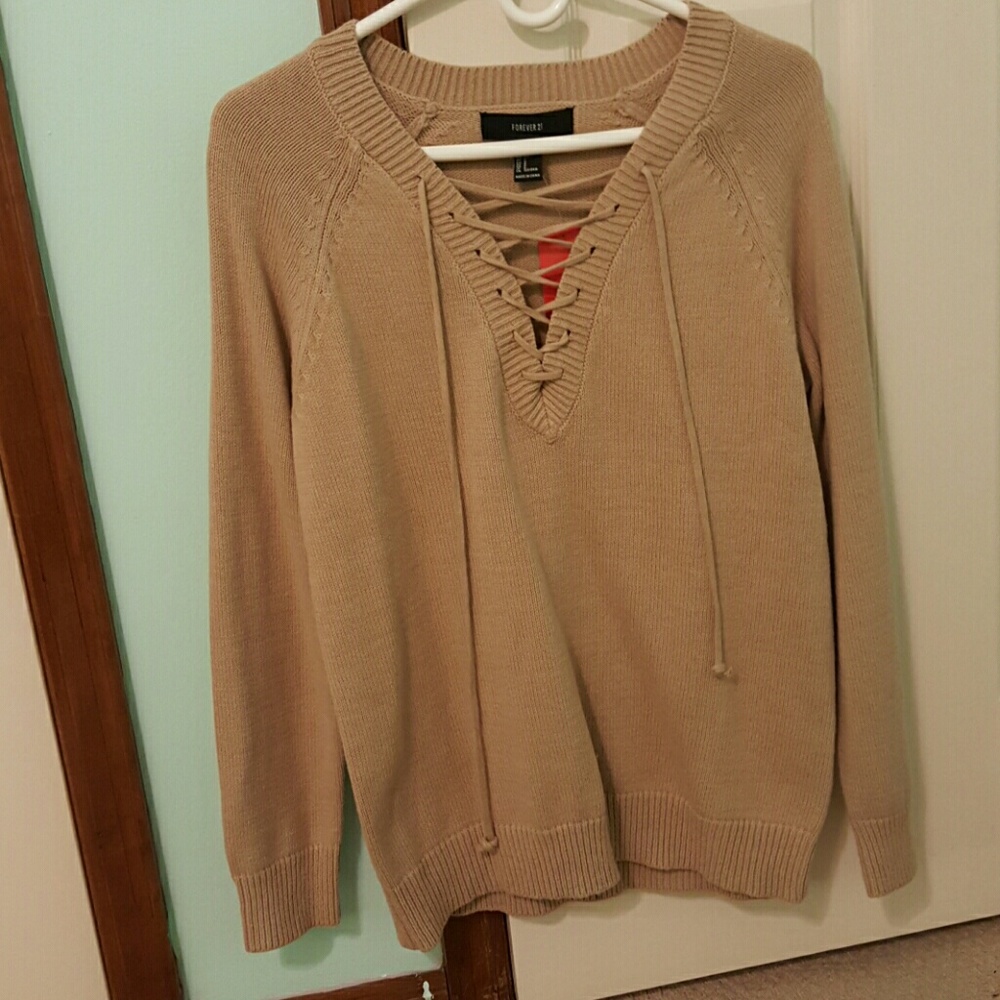 Lace up sweater