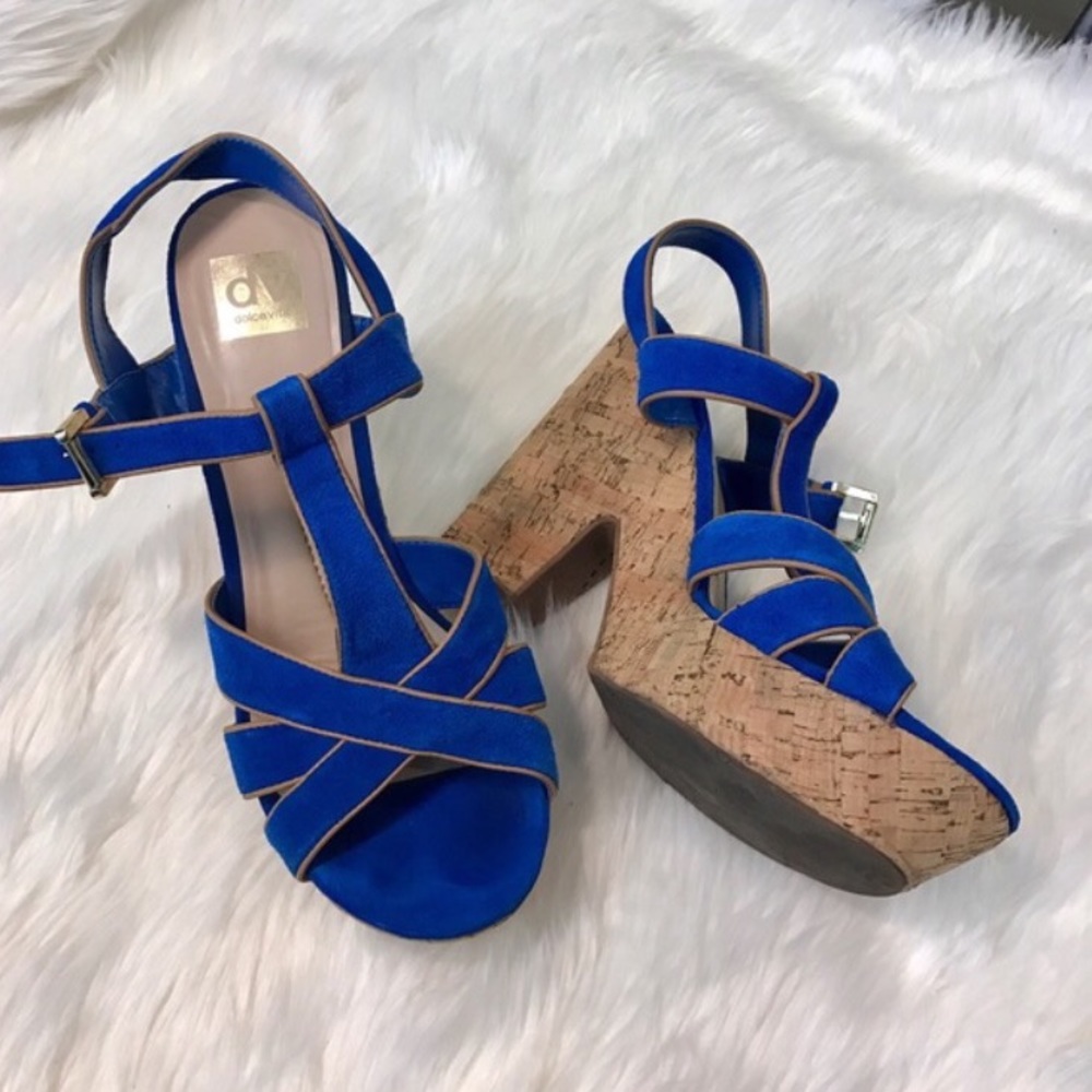 Dolce Vita Blue Suede Wedges