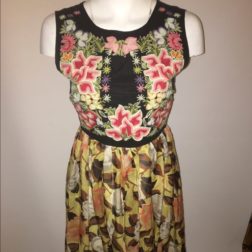 Anthropologie dress with a mix of patterns