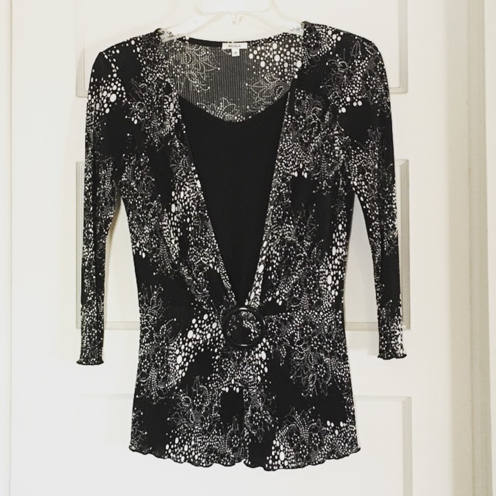 Black/White Print Blouse