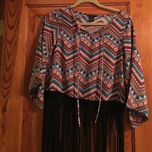Boho fringe blouse