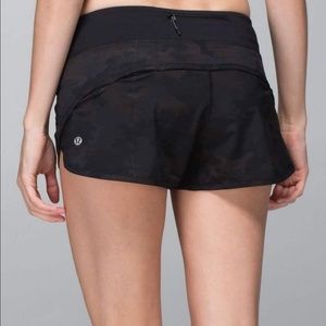 Black camo Lululemon speed shorts