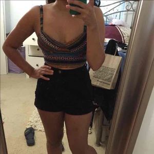 tribal woven crop top