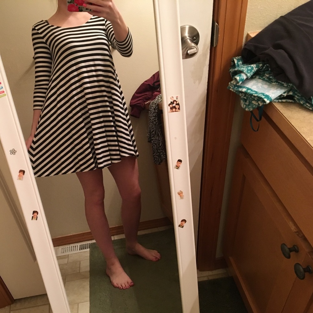 Black and white swing dress