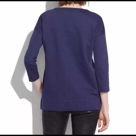 •SOLD• Madewell Sidezip Pique Navy Blue 3/4 Sleeve - Picture 3 of 8