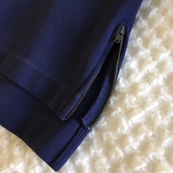 •SOLD• Madewell Sidezip Pique Navy Blue 3/4 Sleeve - Picture 5 of 8