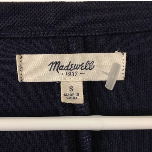 •SOLD• Madewell Sidezip Pique Navy Blue 3/4 Sleeve - Picture 8 of 8