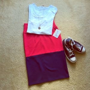 Lularoe Cassie Small NWT Navy blue and dark pink