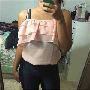 chiffon baby pink blouse