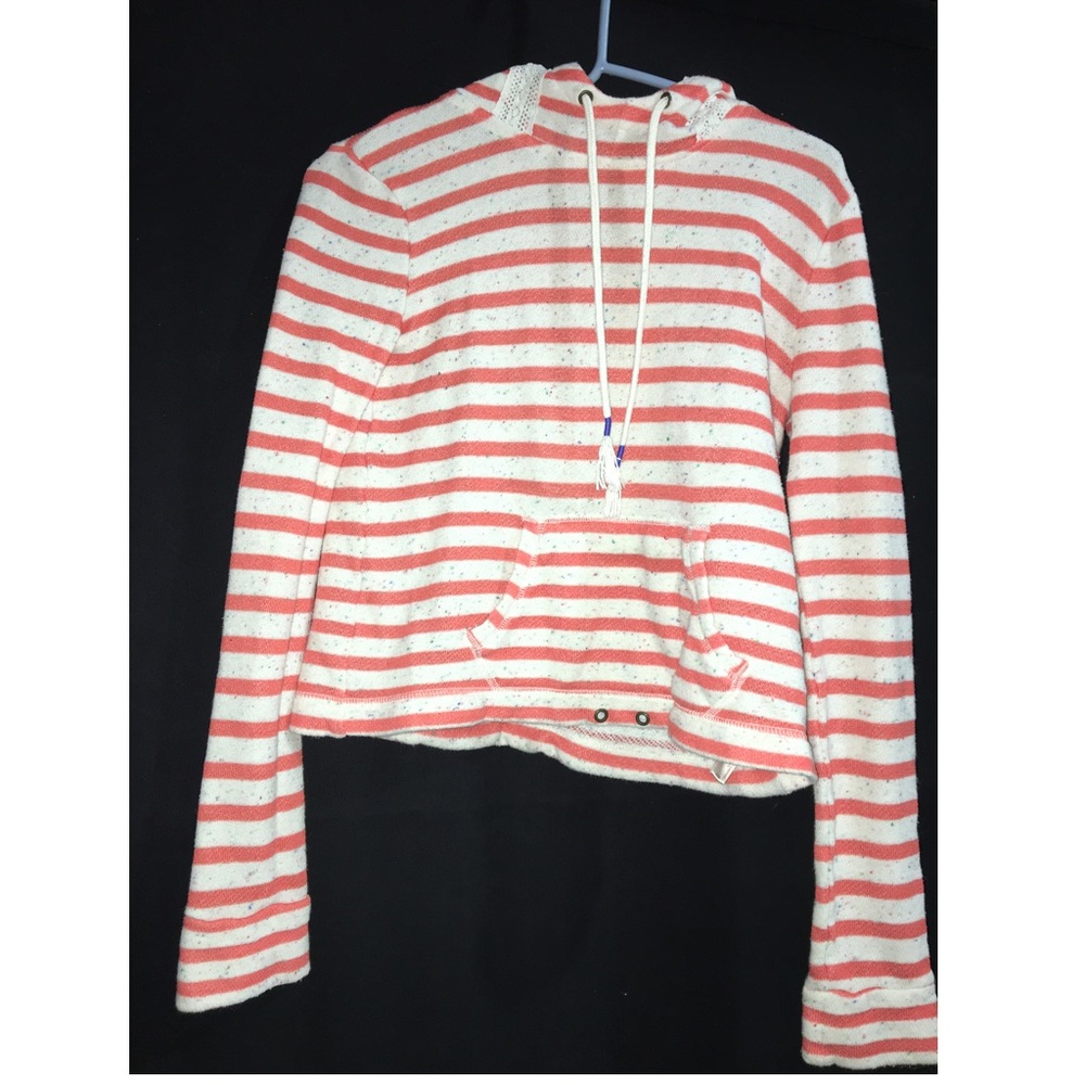 Girls Orange and white striped sweatshirt