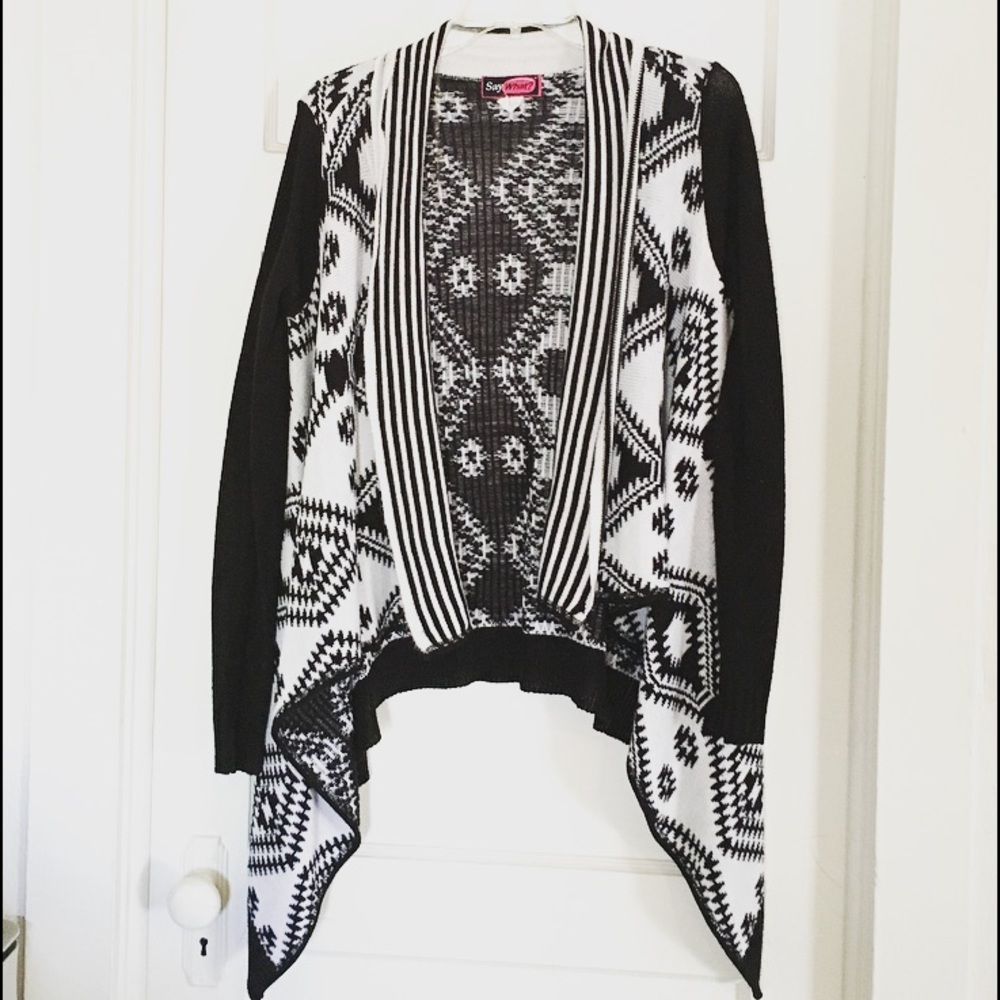 Black/White Aztec Print Sweater