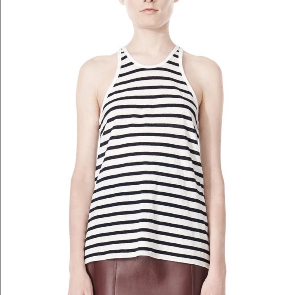 T by Alexander Wang Racerback Linen Strip Tank