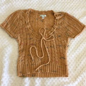 Kimchi & Blue Cropped Sweater Top Orange Size M