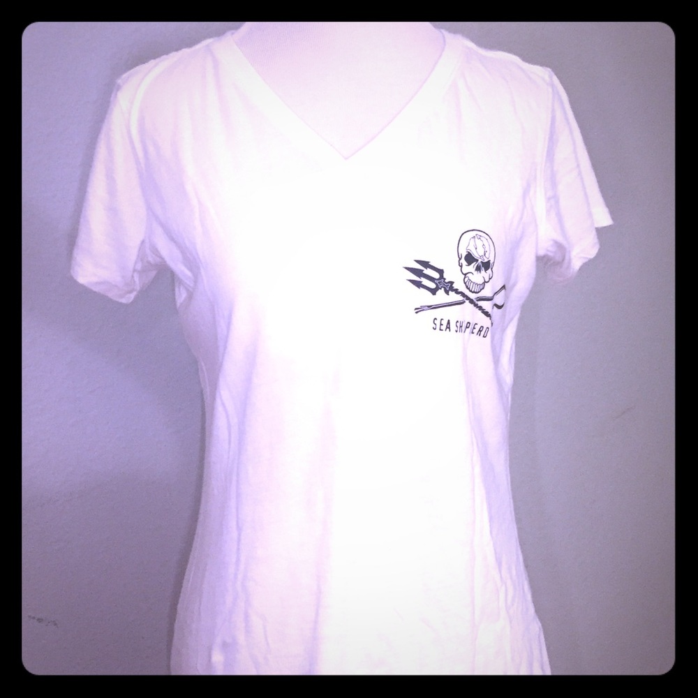 White V-Neck tee
