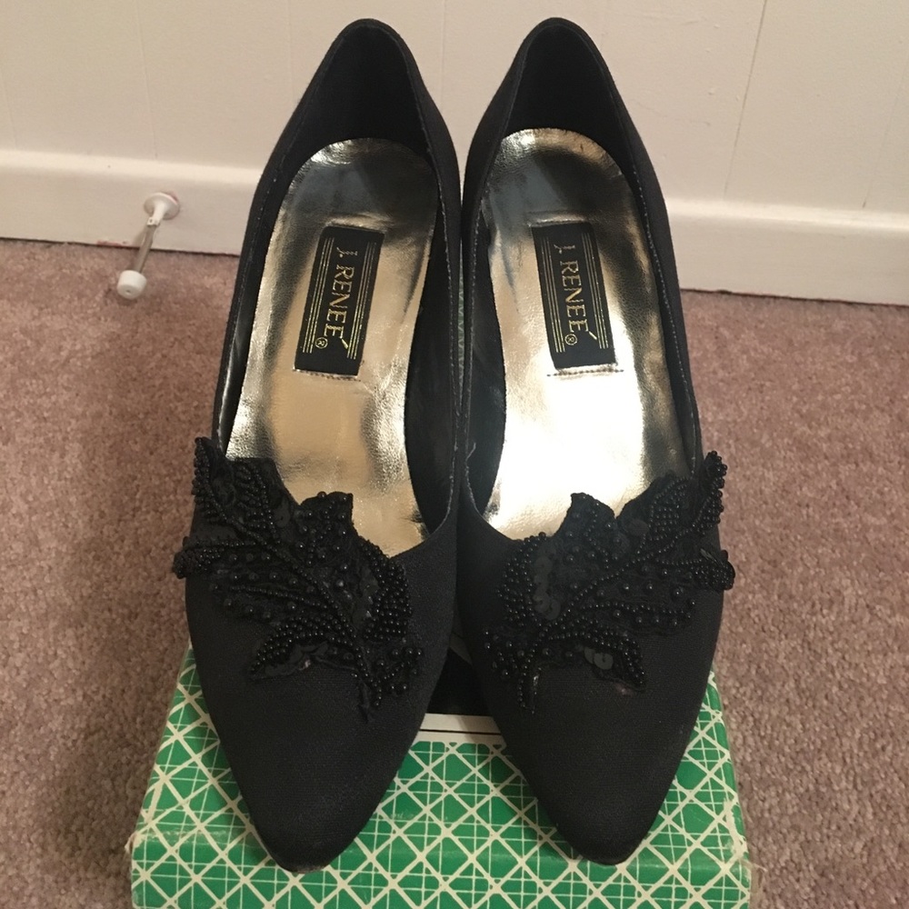 Vintage 1970s J. Reneé heels with beaded design