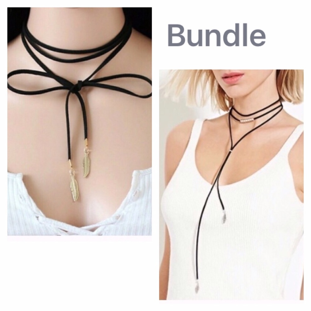 2 SUEDE CHOKERS SET ✨