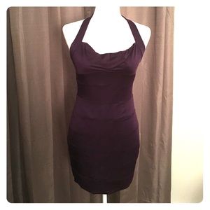 BEBE halter mini dress