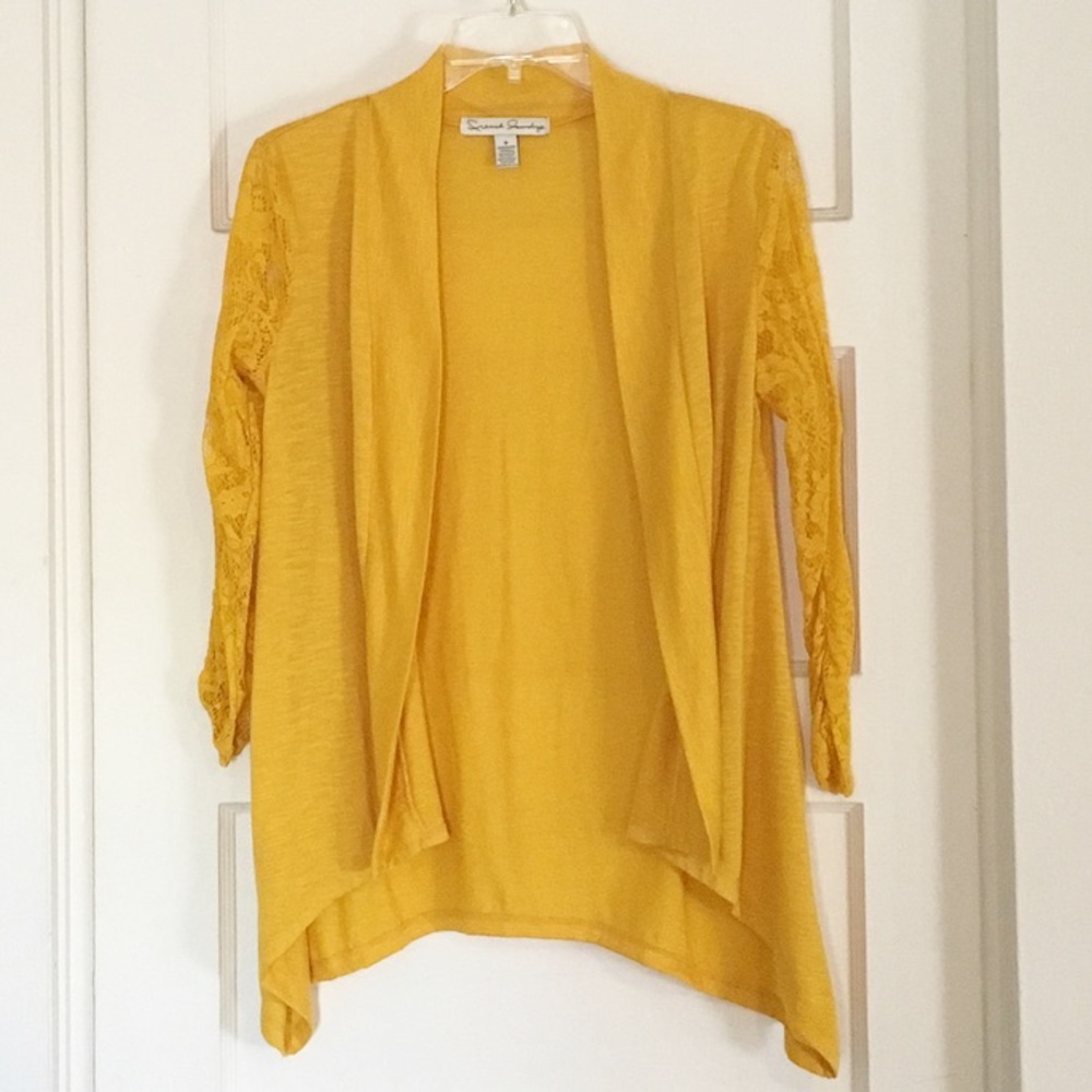 Yellow Draped Cardigan