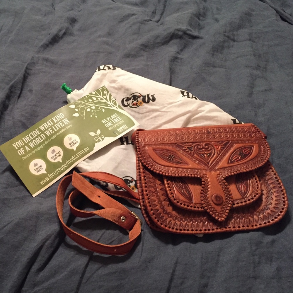 Leather Unique Happy Cow Purse from Australia