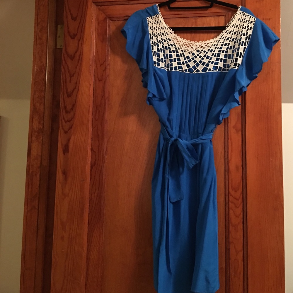 Dress with crochet details.