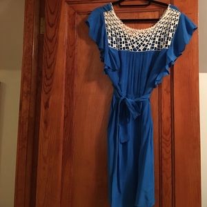 Dress with crochet details.