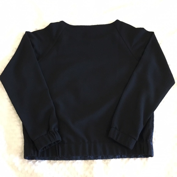 LOFT Long Sleeved Top with Damask Front w Sparkle - Picture 2 of 8