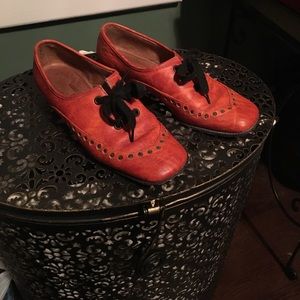 Vintage orange Italian leather