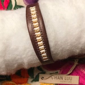 Chan Luu beaded bracelet on leather