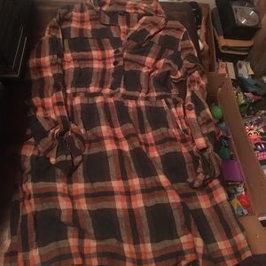 Forever 21 black orange plaid dress